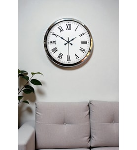 River World Duvar Saati Roma Rakamlı  Metal Modern Krom 40 cm