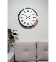 River World Duvar Saati Roma Rakamlı  Metal Modern Krom 40 cm