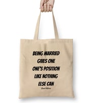 Queen Victoria Quotes Gift- Vintage Retro Rainbow Style Bez Çanta Uzun Saplı