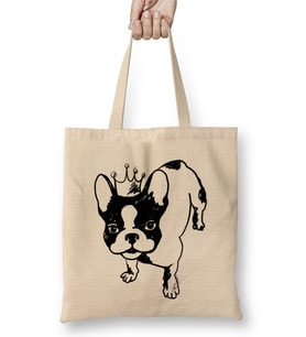 French Bulldog 04 Bez Çanta Uzun Saplı