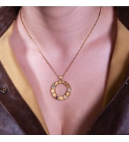 Halka Model Renkli Taşlı Kolye (ZNKLY1460)