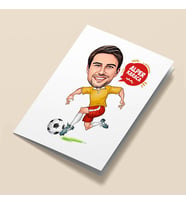 Kişiye Özel Golcü Karikatürlü Tebrik Kartı