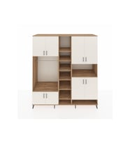 Kronos Dolap 18 Raflı 8 Kapaklı Tek Askılı 220x59x243 Çam-Aytaşı/Çam