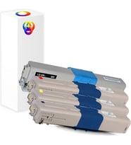 PlusPrint C301 Oki C301 Muadil Toner 1 Takım 4 Renk A+Plus (Siyah)