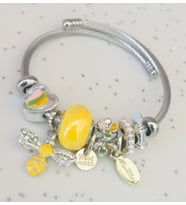 Pandora Model Bileklik Anofel Charmlı Gümüş Şık Bileklik Sarı