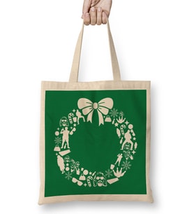 The Big Lebowski Christmas Wreath Pattern Bez Çanta Uzun Saplı