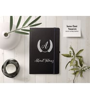 Kişiye Özel Desenli  Hazırlanmış Siyah Defter