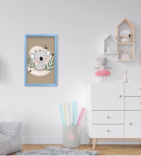 BK Home Sevimli Koala Tasarımlı Dekoratif Mavi Ahşap Çerçeveli Çocuk Odası Tablo-1