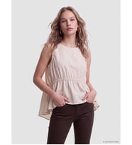 LCW Vision Beyaz Bisiklet Yaka Peplum Bluz
