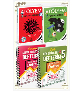 Arı Yayıncılık ARI YAYINLARI 5. SINIF FEN BİLİMLERİ VE SOSYAL BİLGİLER ATÖLYEM VE DEFTER SETİ (Çok Renkli)