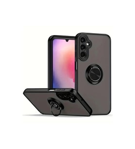 Galaxy A05S Kılıf Montreal Yüzüklü Kapak - Siyah