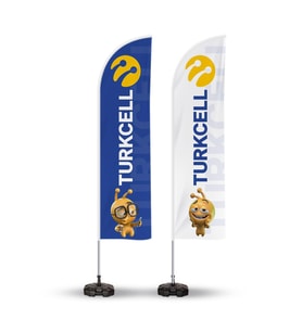 Turkcell Reklam Yönlendirme ve Tanıtım Yelken Bayragı 2li