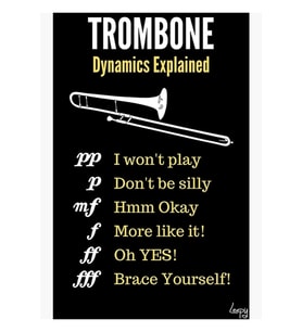 Trombon Mizahı – Trombon Dinamiği Tablo Ahşap Poster Dekoratif