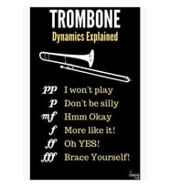 Trombon Mizahı – Trombon Dinamiği Tablo Ahşap Poster Dekoratif