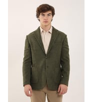 Haki Erkek Slim Fit Düz Kaşe Mono Yaka Ceket