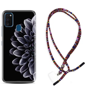 Samsung M21 M22 M23 M30 M31S M32 Kılıf Boyun Asklı Rasta Silikon Çiçekler 1639