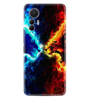 Xiaomi 12 Lite Kılıf Silikon Desen Özel Seri Red Blue Leon 1714