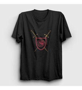 Presmono Unisex Siyah Swords Targaryen House Of The Dragon T-Shirt 344593tt