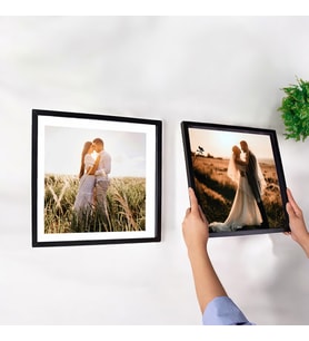 Duvara Yapışan Sök-tak Beyaz Çerçeve 2'li Set 30x30 Cm (Siyah)