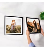 Duvara Yapışan Sök-tak Beyaz Çerçeve 2'li Set 30x30 Cm (Siyah)