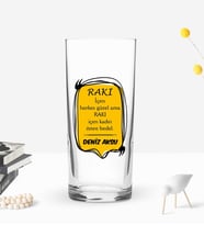 BK Gift Kişiye Özel İsimli DTF Rakı Sözleri Mottolu Rakı Bardağı-1, Arkadaşa Hediye, Sevgiliye Hediye