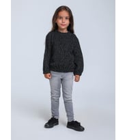 Kız Çocuk Simli Kırçıllı Bluz (Siyah)