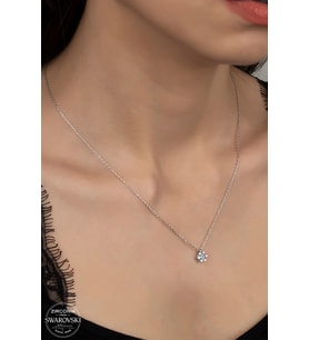 Union Swarovski Zirconia Kadın Pırlanta Montür Gümüş Kolye