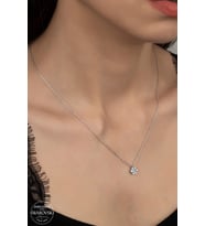 Union Swarovski Zirconia Kadın Pırlanta Montür Gümüş Kolye