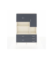 Arges Gardrop 8 Raflı 5 Çekmeceli 3 Kapaklı 132x30x195 Aytaşı-Antrasit