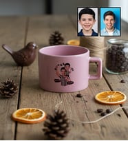 Kişiye Özel Karikatürlü Siyah Beyaz Taraftar Baba Oğul Lüks Pastel Fincan Babalar Günü Hediyesi