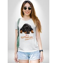 Rottweiler Sevgisi Kadın Erkek Unisex Beyaz Organik Baskılı T-Shirt Penye Yüksek Kalite