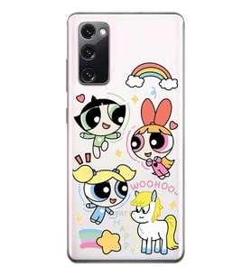 Samsung Galaxy S20 FE Uyumlu Powerpuff Girls Desenli Şeffaf Telefon Kılıfı