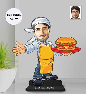 Kişiye Özel Hamburgerci Erkek Ahşap Eco Biblo -1