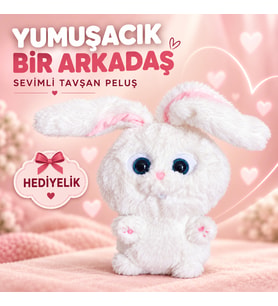 Sevimli Beyaz Tavşan Peluş