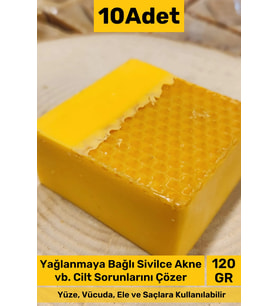 #sabun %100 Doğal Güzel Kokulu El Yüz Saç Cilt Vücut Orijinal Bal Sabunu 120g - 10 Adet
