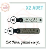 Kül Gri-Beyaz, Adınıza Özel Bolluk Getiren Hediyelik x2 Anahtarlık 520 741 8 Manevi Denge ve Enerji