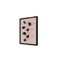 Pembe Zeminde Taşlar Çerçeveli Mdf Tablo