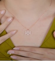 925 Ayar Rose Kar Tanesi Kolye Kadın Gümüş Kolye