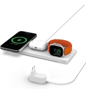 Belkin BoostCharge PRO Magsafe 3in1 Kablosuz Şarj Pedi (Apple Watch Series 7, 8, Ultra için Hızlı Şarj) Outlet