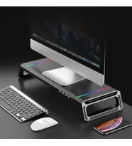 Monozone Bilgisayar Monitör Yükseltici Laptop Sehpası RGB 4 USB Hub Yükseklik Ayarlı Monitör Standı