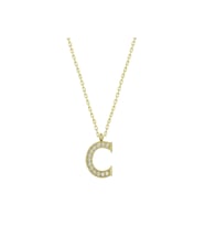 Gümüş Gold C Harfi Kadın Kolye CSR2184214