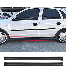 Opel Corsa C Yan Marşpiyel Seti Plastik 2 Adet Mat Siyah 2000 2001 2002 2003 2004 2005 2006 karlık+ek+bodykit