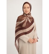 Schaless Göksel Gelgit - Siyah - Aurora Desenli Janjan Şal - 70x190 Cm (Bordo)