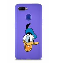 Oppo AX7 Soft Premier Kapak Donald Duck-A Tasarımlı Silikon Kılıf - Mor (Şeffaf)