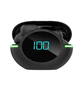 Y80 Dijital Ortam Işığı İle Tws Bluetooth 5.1 Bluetooth Kulaklık Spor Ve Moda Siyah