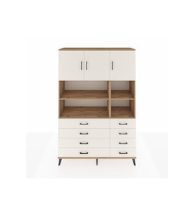 Hyperion Gardrop 8 Raflı 8 Çekmeceli 3 Kapaklı 132x44x195 Çam-Aytaşı