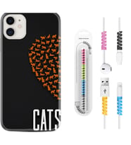 Apple iPhone 11 12 13 Mini Kılıf Kablo Koruma Spiral Silikon Cats 1792