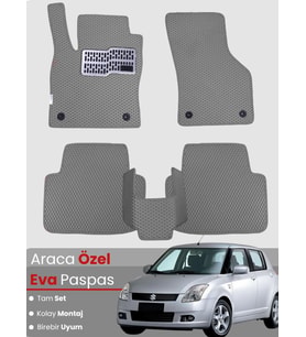 SUZUKİ SWİFT (2004-2010) Uyumlu EVA Paspas Tam Set–Oto Paspas,Araca Özel,Kolay Montaj