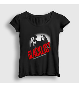 Presmono Kadın Siyah Trust The Blacklist T-Shirt 183951tt
