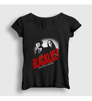 Presmono Kadın Siyah Trust The Blacklist T-Shirt 183951tt